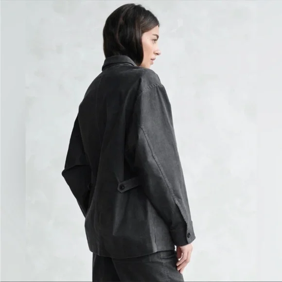 Jenni Kayne Corduroy Jacket Gray Washed Black S - Picture 4 of 14